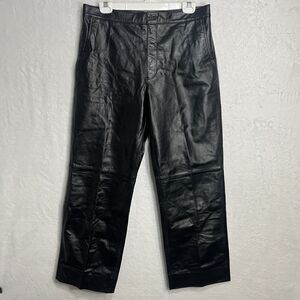 Armani Exchange 100% Black Leather Jeans Mens Size 33 + Lining Excellent Shape